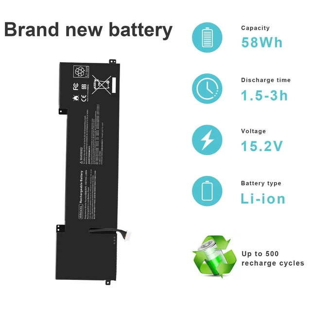 Alt view image 4 of 5 - 15.2V Battery for HP Omen 15-5013DXHP 15-5013TXHP 15-5014TXHP 15-5015TX