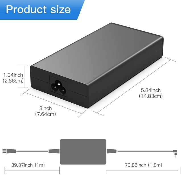 Alt view image 5 of 5 - 135W AC Charger Fit for Acer Nitro V15 V14 V16ANV15 ANV14 ANV16Nitro 5 AN515-52 AN515-43 AN517-51 N18C4 ADP-135K ADP-135KB T Laptop Adapter Power Supply Cord5,5 * 1,7mm