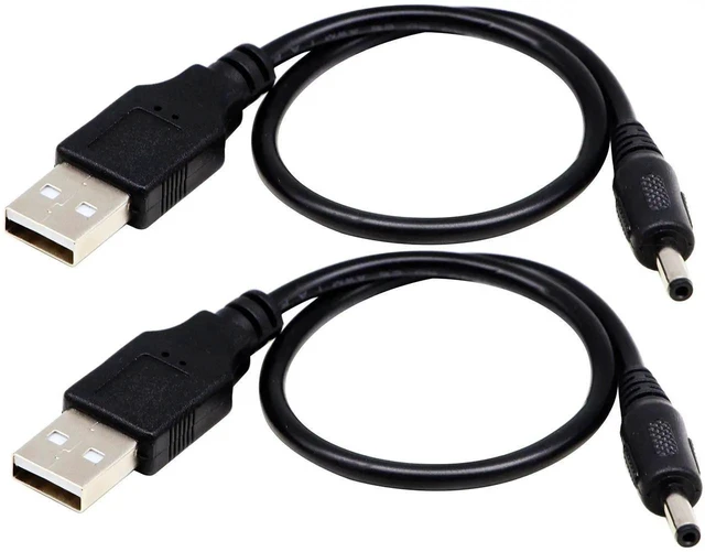 Main image of USB 2.0 A Male to DC 3.5x1.35mm Male Adapter Cable 5 Volt DC Barrel Power Jack Charging Cable for Tablet, Electronic Dog, Access Control Attendance (28CM/11inch, DC 3.5x1.35mm)(2packs)