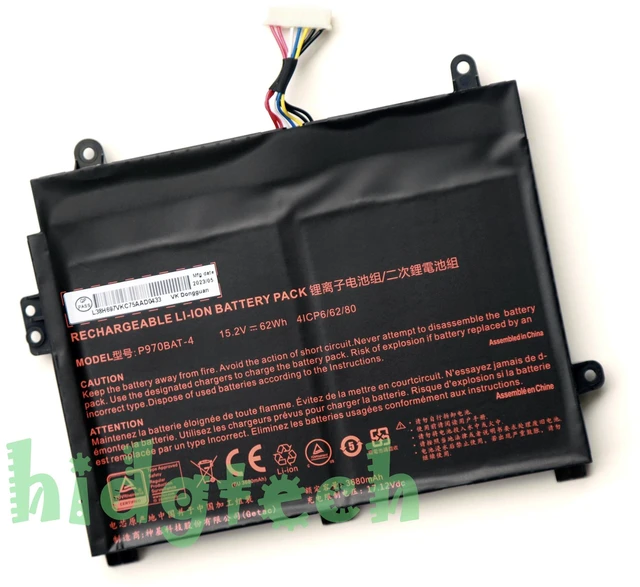 Main image of New P970BAT-4 Battery for CLEVO P960 P960EN-K Erazer X17801 NP8955 NP8967 SCHENKER Key 16 MIFCOM SG6 i7 RTX 2060(P960RD), SG6 i7 RTX 2070 SSD(P960RF) 4IPC6/62/80