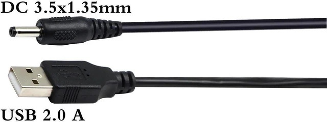 Alt view image 4 of 7 - USB 2.0 A Male to DC 3.5x1.35mm Male Adapter Cable 5 Volt DC Barrel Power Jack Charging Cable for Tablet, Electronic Dog, Access Control Attendance (28CM/11inch, DC 3.5x1.35mm)(2packs)