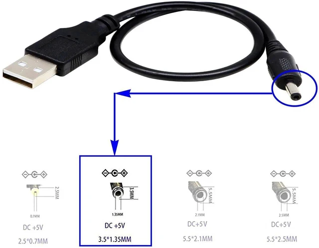 Alt view image 5 of 7 - USB 2.0 A Male to DC 3.5x1.35mm Male Adapter Cable 5 Volt DC Barrel Power Jack Charging Cable for Tablet, Electronic Dog, Access Control Attendance (28CM/11inch, DC 3.5x1.35mm)(2packs)