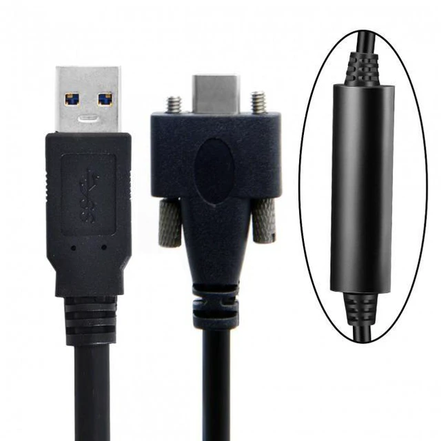 Alt view image 2 of 7 - Shenzhong 8 Meters USB 3.1 Type-C Dual Screws Locking to Standard USB3.0 Data Cable Mount Type for Camera Recorder