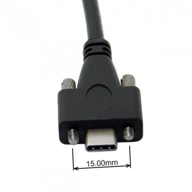 Alt view image 3 of 7 - Shenzhong 8 Meters USB 3.1 Type-C Dual Screws Locking to Standard USB3.0 Data Cable Mount Type for Camera Recorder