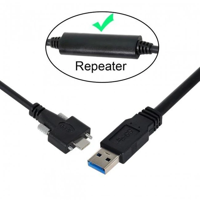 Alt view image 4 of 7 - Shenzhong 8 Meters USB 3.1 Type-C Dual Screws Locking to Standard USB3.0 Data Cable Mount Type for Camera Recorder