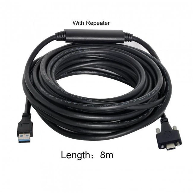 Alt view image 5 of 7 - Shenzhong 8 Meters USB 3.1 Type-C Dual Screws Locking to Standard USB3.0 Data Cable Mount Type for Camera Recorder