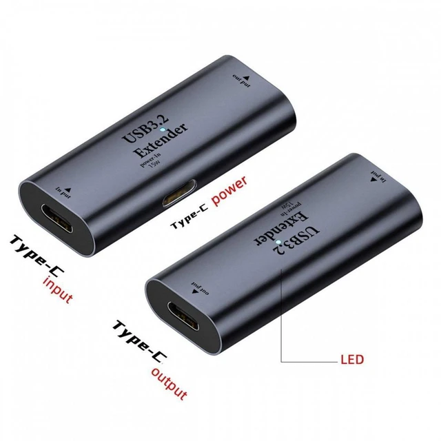 Alt view image 2 of 7 - CY USB 3.0 Active Repeater Adapter Type-C Female to Type-C Female Extender with Chipset for Camera Printer Computer