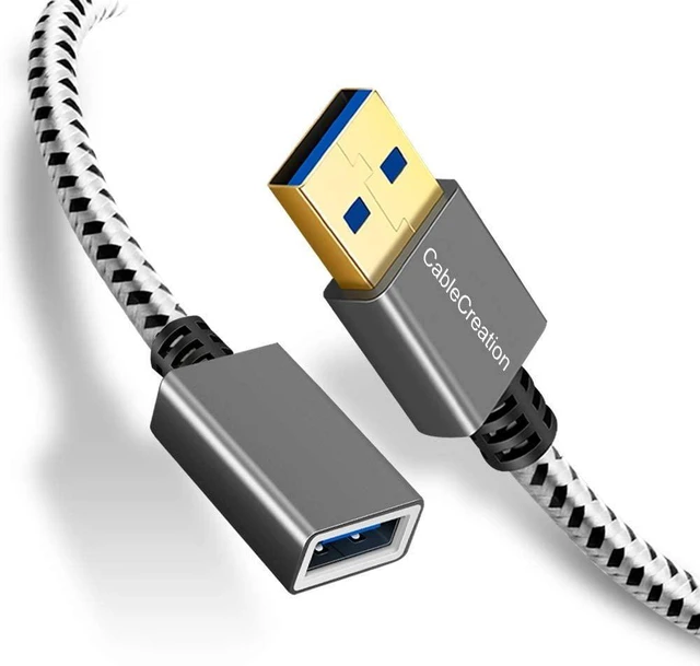 Main image of Short USB 3.0 Extension Cable, CableCreation 1FT USB 3.0 A Male to Female Extender Cable Extender Cord Compatible for Oculus VR, Playstation, Keyboard, Printer, Space Gray Aluminum