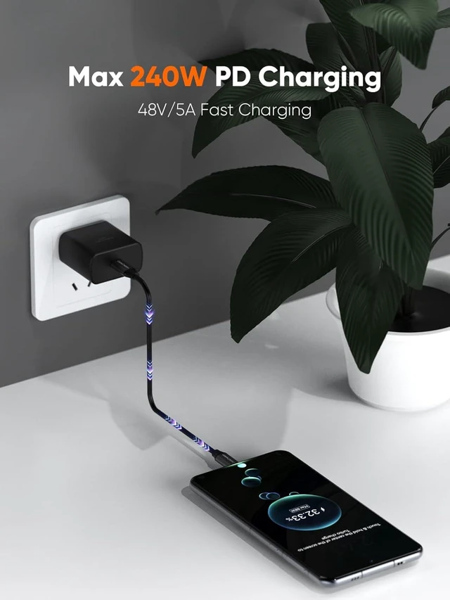 Alt view image 7 of 7 - CableCreation Short USB4 Cable 1FT, Thunderbolt 4 Cable 40Gbps, 240W, 8K@60Hz, Compatible with Thunderbolt 3, Thunderbolt 4 and USB-C