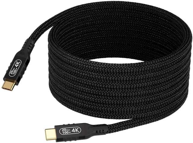 Main image of USB c Cable 3.2 gen 2 Data Transfer 20gbpsType C to Type C Long Cable 16.5ft/5m PD 100W Fast Charge4k@60hz Video Cable for Monitor.