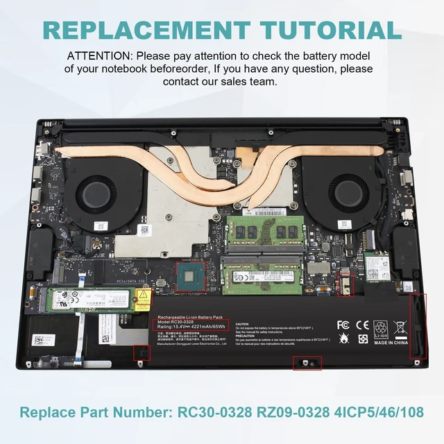 Alt view image 5 of 5 - RC30-0328 RZ09-0330 Laptop Battery for Razer Blade 15 Base 2020 2021 RZ09-0328 RZ09-0328X RZ09-03286 RZ09-03287 RZ09-03289 RZ09-03287E22 RZ09-03287E22-R3U1 RZ09-0369 RZ09-0369X RZ09-0410 RZ09-0410BE22