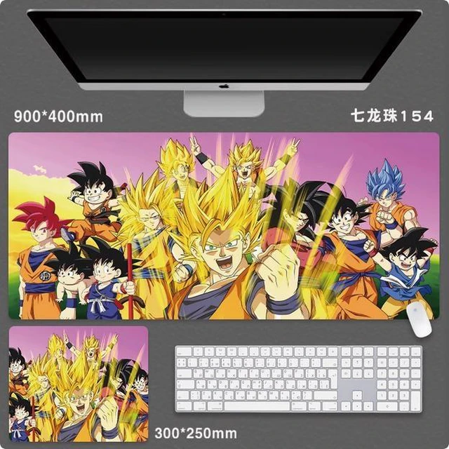 Main image of Dragon Ball Goku anime mouse pad Extended Gaming Mouse Pad with Stitched Edges, Large Mouse pad with Non-Slip Rubber Base for Work & Gaming, Office & Home