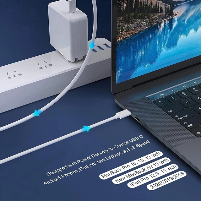 Alt view image 6 of 7 - Mac Book Pro Charger - 118W 96W USB C Charger Fast Charger for MacBook pro/Air ipad Pro M1 M2 Laptop and All USB C Device Include Charge Cable