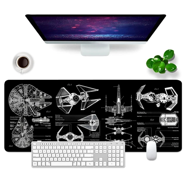 Main image of Black Gaming Mouse Pad Large Mouse Pad XL Desk Mat 31.5x11.8x0.12 inch Large Desk Pad Design Keyboard Pad (Design -6)