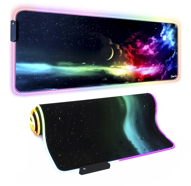 Main image of RGB Large Gaming Mouse Pad, Extended Soft LED Mouse Pad, Non-Slip Rubber Base, Water Resist Keyboard Pad, Computer Mousepad 31.5×11.8 inches