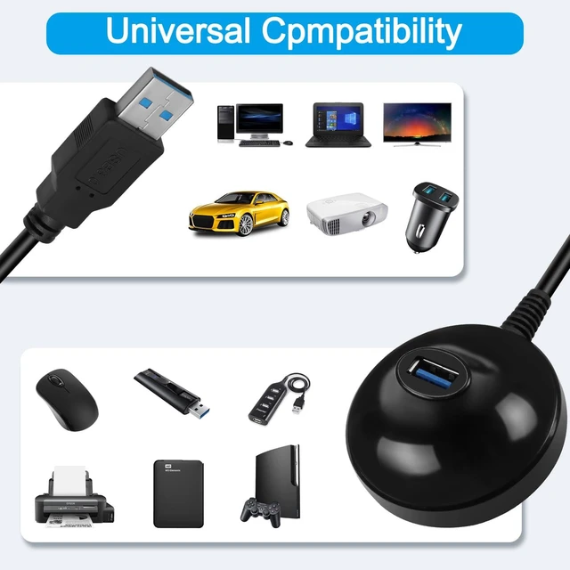 Alt view image 5 of 7 - 4.9FT USB 3.0 Extension Cable with Pedestal,5Gbps USB 3.0 Type-A Male to Female Extension Stand for USB WiFi Adapter,USB Flash Drive,Card Reader,Keyboard,Mouse Etc