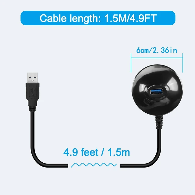 Alt view image 7 of 7 - 4.9FT USB 3.0 Extension Cable with Pedestal,5Gbps USB 3.0 Type-A Male to Female Extension Stand for USB WiFi Adapter,USB Flash Drive,Card Reader,Keyboard,Mouse Etc