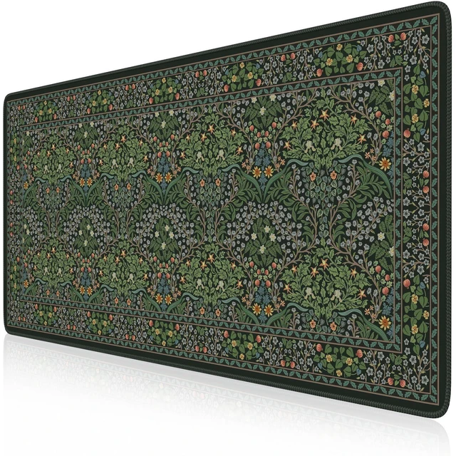 Main image of Big Mouse Pad, Desk Pad Mat, Full Desk Large Mousepad, Anti-Slip Smooth Surface XXL Computer Pad with Stitched Edges for Home Office Organizer (Green)