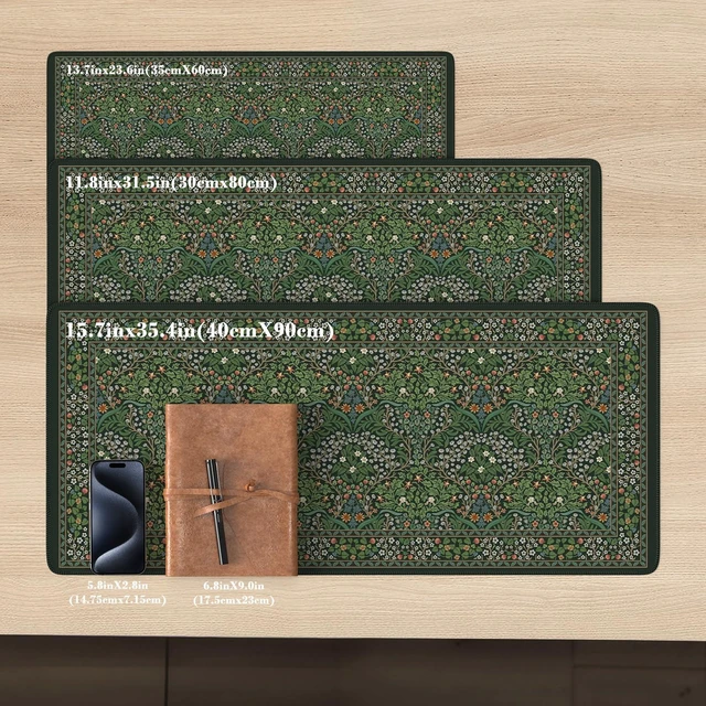 Alt view image 2 of 7 - Big Mouse Pad, Desk Pad Mat, Full Desk Large Mousepad, Anti-Slip Smooth Surface XXL Computer Pad with Stitched Edges for Home Office Organizer (Green)