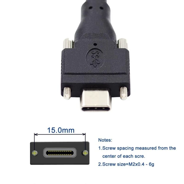 Alt view image 5 of 7 - HKCY 5 Meters USB 3.1 Type-C Dual Locking Connector to Standard USB3.0 Data Cable for Camera With Panel Mount Screw