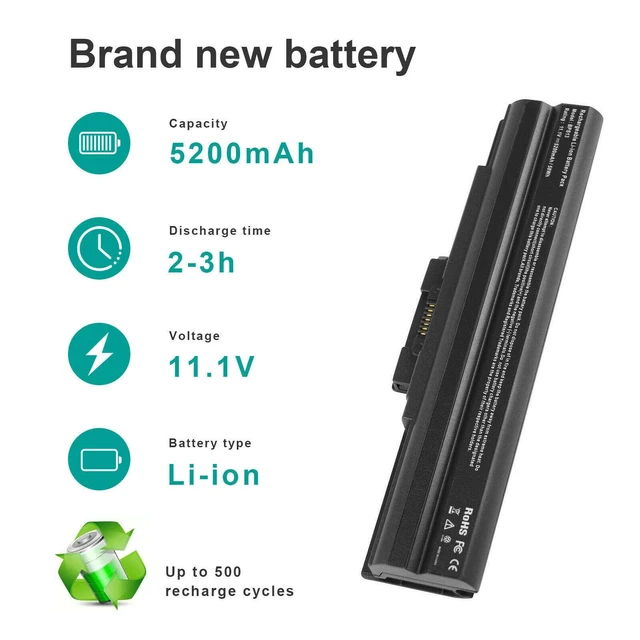 Alt view image 2 of 5 - 11.1V Battery for Sony VAIO VGN-NS230E VGN-AW420F VGN-NW270F/S VGN-SR490