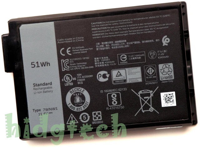 Main image of New 7WNW1 Battery for Latitude 5420 5424 7424 Rugged Extreme Series DMF8C GK3D3 31CP6/56/77