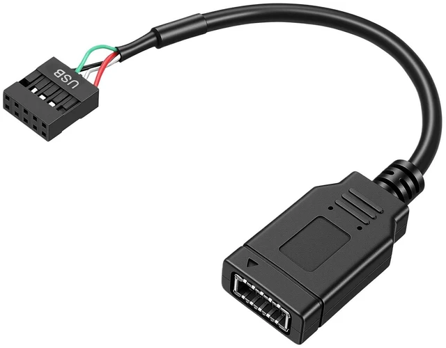 Main image of Motherboard USB 2.0 to Type C Front Panel Cable for New PC Case, Front Panel Connector Motherboard 9Pin to USB C