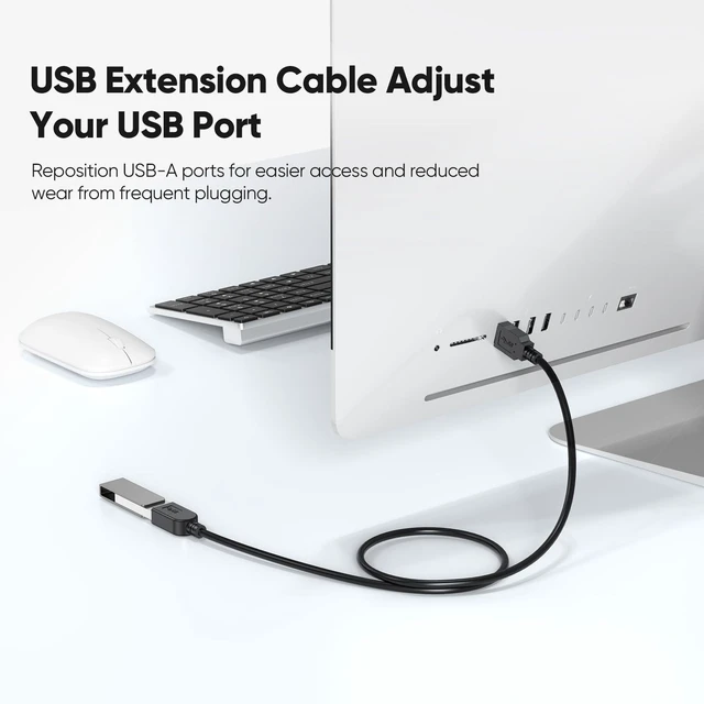 Alt view image 4 of 7 - USB Extension Cable 3ft 2 Pack, USB 3.0 Extender Cord 5Gbps Data Transfer & 18W Fast Charging, Type A Male to Female Cables Compatible with Mouse, Keyboard, Hard Drives, Laptop, Monitor, Hub, Camera