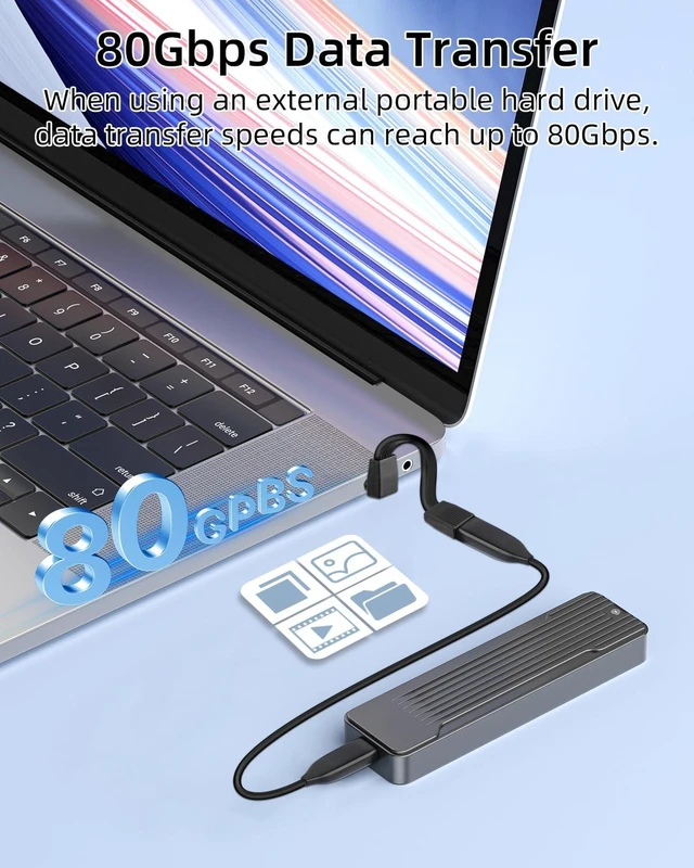Alt view image 3 of 7 - 80Gbps Short USB 4 Flat Extension Cable,3.1 USB C Fast Charging Cable,PD 240W 90 Degree USB Type C Male to USB C Type Female Extender Cable,8K@60Hz Video Display for Phone(0.16FT/51MM)