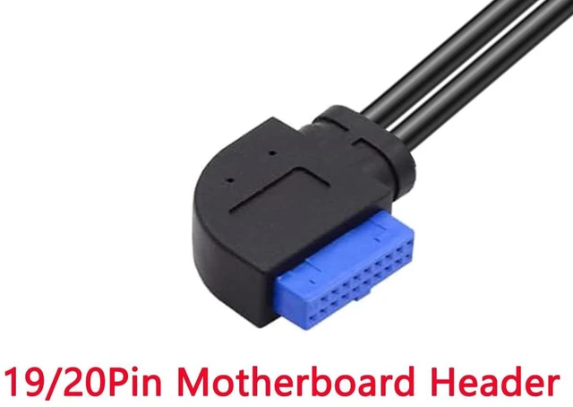 Alt view image 2 of 4 - USB Extension Cable, USB 3.0 Motherboard Front 19 Pin Male to Female Extension Data Cable, USB 3.2 Gen 2 (USB 3.1) Internal Adapter 20 Pin Motherboard Header Panel Cord 10Gbps (Left)