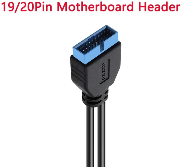 Alt view image 3 of 4 - USB Extension Cable, USB 3.0 Motherboard Front 19 Pin Male to Female Extension Data Cable, USB 3.2 Gen 2 (USB 3.1) Internal Adapter 20 Pin Motherboard Header Panel Cord 10Gbps (Left)