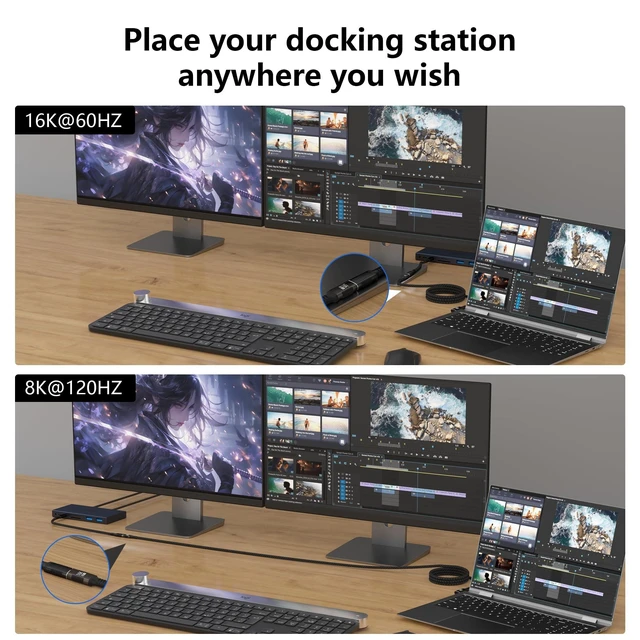 Alt view image 4 of 5 - usbc extension cable right angle short 2FT Compatible with Thunderbolt 5/4/3 extender 80Gbps Data Transfer,usbc female to male Cable,8K@120Hz/16K@60Hz Display,90 USB Type C 240W PD3.1 Fast Charging.