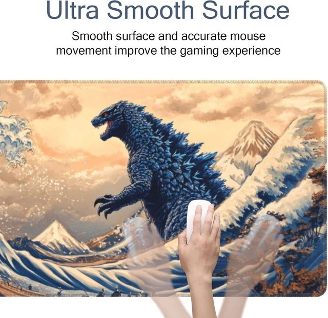 Alt view image 2 of 7 - Japanese Sea Wave Large Mouse Pad Gaming Mouse Pad XXL Art Large Mouse Pad Keyboard Mat Desk Mat Non-Slip Rubber Base