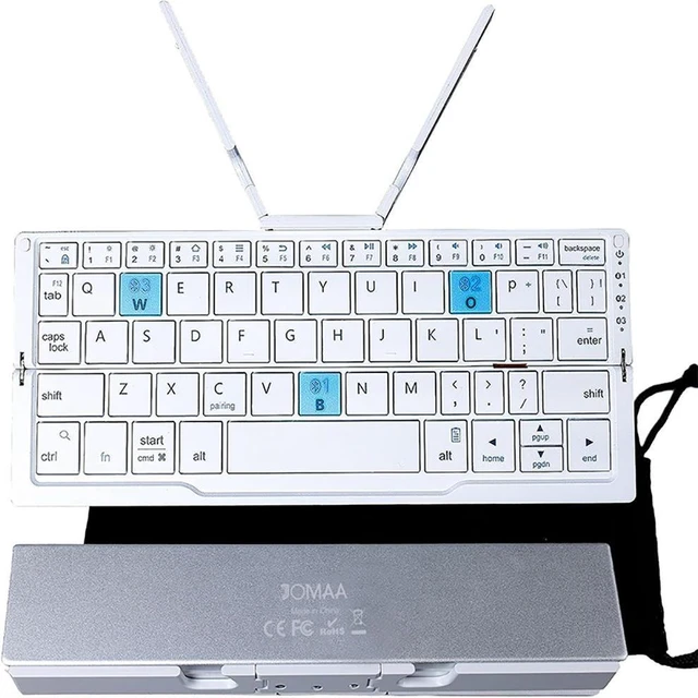 Main image of Foldable Bluetooth Mini Keyboard Portable, Universal for Phone / Tablet, Compact Folding Wireless Keyboard