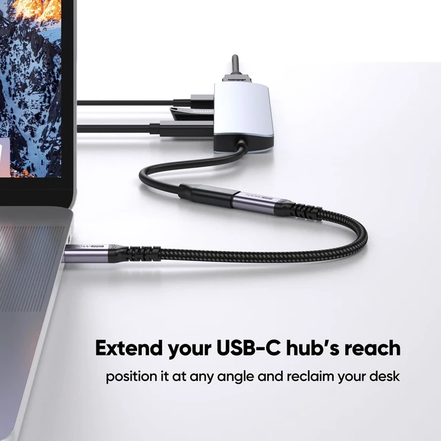 Alt view image 5 of 7 - USB C Extension Cable 6 inch Short, Full-Function Extender USB 3.2 Gen 2 Type C Male to Female Cord 100W Fast Charge 10Gbps Transfer 4K@60Hz Video for Monitor Laptop Tablet Mobile Phone -0.5Ft