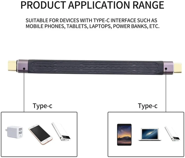 Alt view image 6 of 7 - Short USB C 4.0 Cable 100W, 40Gbps USB Type C Male to Male Data Transfer PD Short Cable for Type C Device, 5.11 inch (Type C Male)
Limited time of