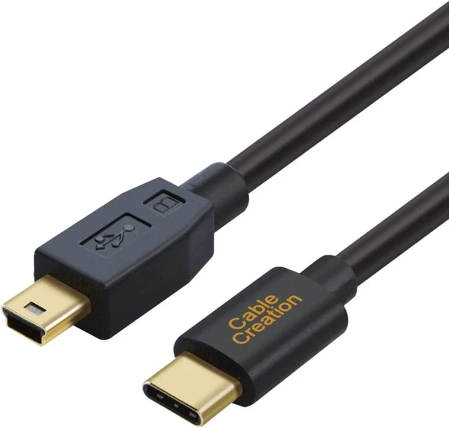 Main image of CableCreation Mini USB to USB C Cable 6.6FT USB Type C to Mini USB Cable USB Mini B Charging Cable for GoPro Hero 3+ PS3 Controller MP3 Player, Digital Camera Other USB Mini B Devices 2M Black