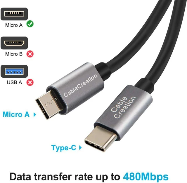 Alt view image 2 of 5 - CableCreation DJI Mavic USB Type C Cable, 0.65 ft USB-C to Micro USB A OTG Cable, Compatible with DJI Spark/DJI Mavic/Mavic Pro/Mavic Pro Platinum/Mavic Air Controller 0.2m, Space Gray Aluminium