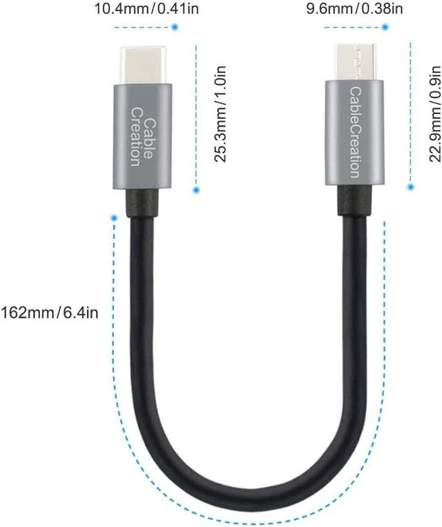 Alt view image 5 of 5 - CableCreation DJI Mavic USB Type C Cable, 0.65 ft USB-C to Micro USB A OTG Cable, Compatible with DJI Spark/DJI Mavic/Mavic Pro/Mavic Pro Platinum/Mavic Air Controller 0.2m, Space Gray Aluminium