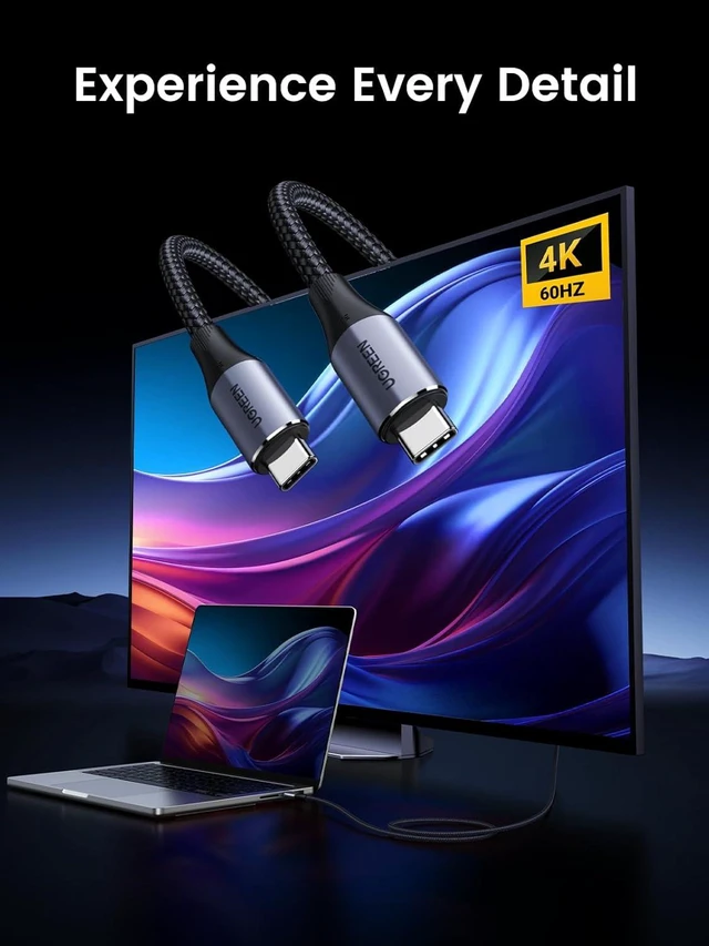 Alt view image 3 of 7 - UGREEN USB C to USB C 3.2 Gen 2 Cable, 4K Video Monitor Display USB C Cable 10Gbps Data Transfer, 240W PD Fast Charging for iPhone 16/15, Samsung Galaxy S24/S23, MacBook Pro, iPad Pro, Dell XPS, 3.3FT
