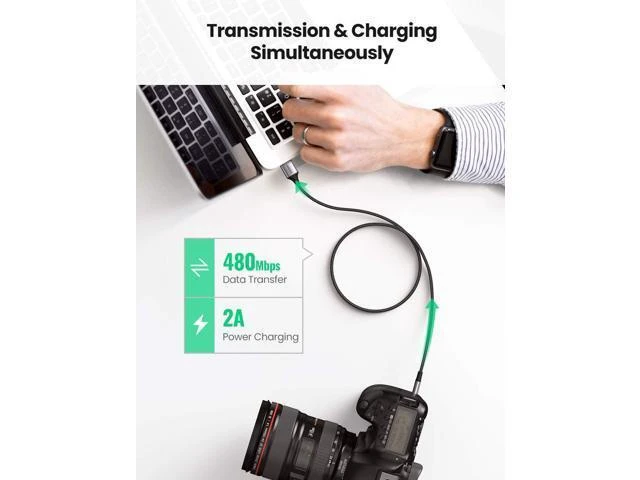 Alt view image 3 of 7 - Mini USB Cable USB 2.0 Type A to Mini B Cable Nylon Braided Charging Cord Compatible for GoPro Hero 3 Hero HD PS3 Controller MP3 Player Dash Cam Digital Camera GPS Receiver PDA 10FT