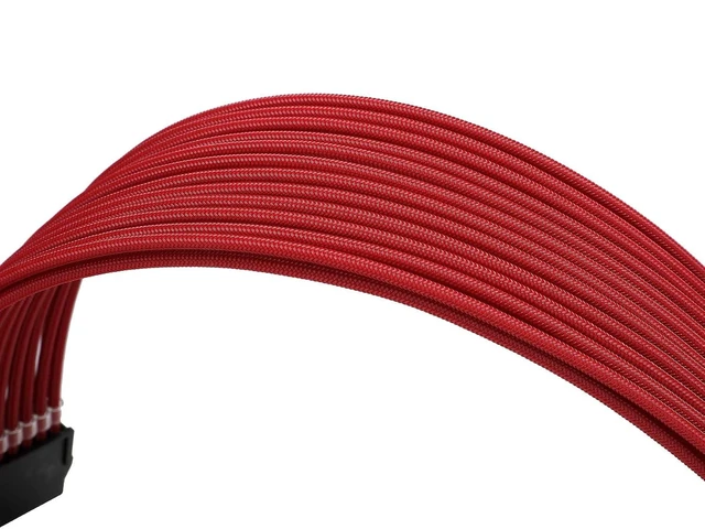 Alt view image 11 of 12 - Sleeve Extension Power Supply Cable Kit 18AWG ATX 24P+ EPS 8-P+PCI-E8-P with Combs for PSU to Motherboard/GPU (red)