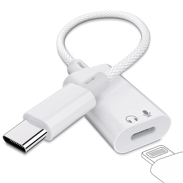 Main image of USB C to Lightning Audio Adapter, USB Type C Male to Female Lightning Headphone Audio Adapter Compatible with iPhone 17/17 Pro/16/16 Pro Max, iPad Pro, iPad Air 6/5, Galaxy S25/S24 (No Charge)
