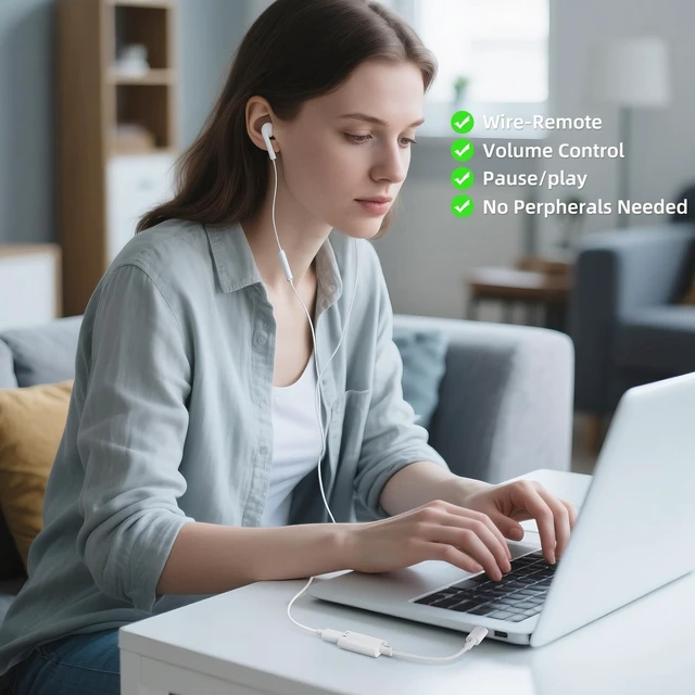Alt view image 4 of 7 - USB C to Lightning Audio Adapter, USB Type C Male to Female Lightning Headphone Audio Adapter Compatible with iPhone 17/17 Pro/16/16 Pro Max, iPad Pro, iPad Air 6/5, Galaxy S25/S24 (No Charge)
