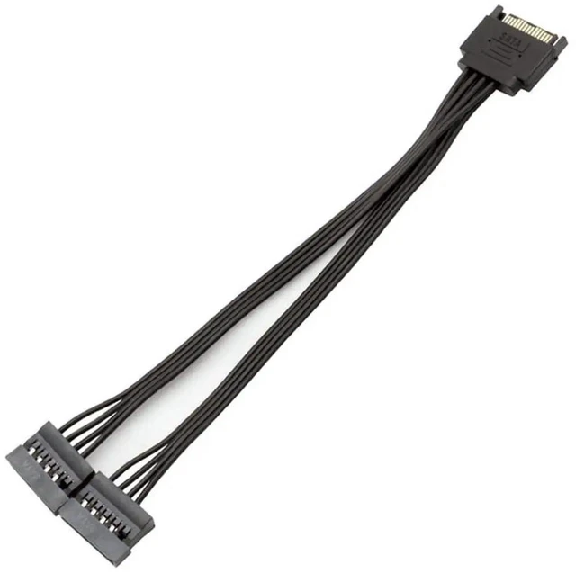 Main image of SATA Power Extension Cable 15 Pin SATA Male to Female Extender Cable Adapter for HDD Hard Drive 8.6inch 22cm (1 to 2)