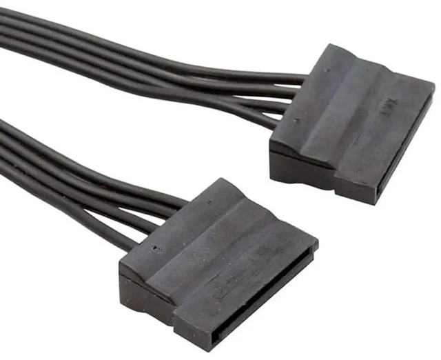 Alt view image 5 of 5 - SATA Power Extension Cable 15 Pin SATA Male to Female Extender Cable Adapter for HDD Hard Drive 8.6inch 22cm (1 to 2)