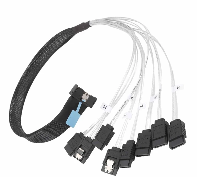 Main image of MCIO 8i to 8x SATA Cable, PCIe 5.0 to MCIO X8 Server Data Center Cable, 50cm for External Graphics Card