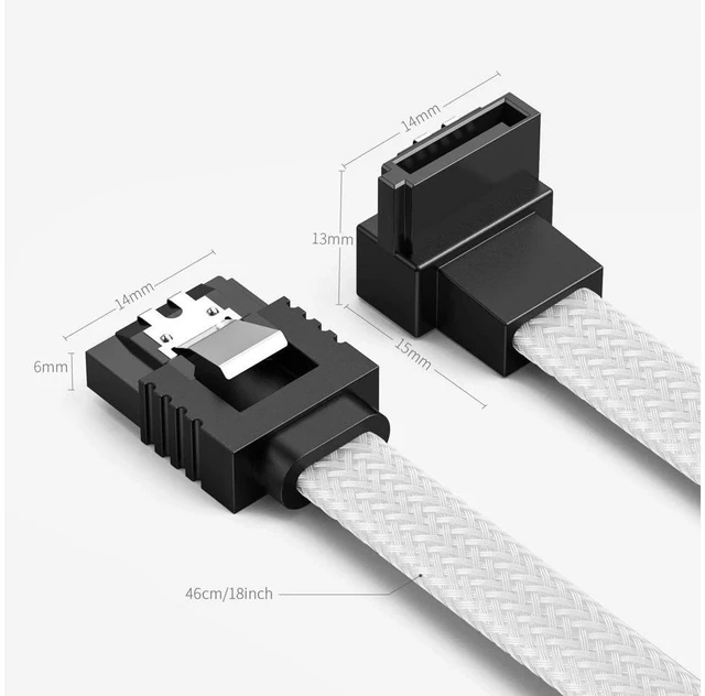 Alt view image 4 of 7 - 3PACK SATA Cable III 3 Pack 90 Degree Straight to Right Angle 6Gbps HDD SDD SATA Data Cable with Locking Latch 50cm 18 Inch for SATA HDD, SSD, CD Driver, CD Writer, White
