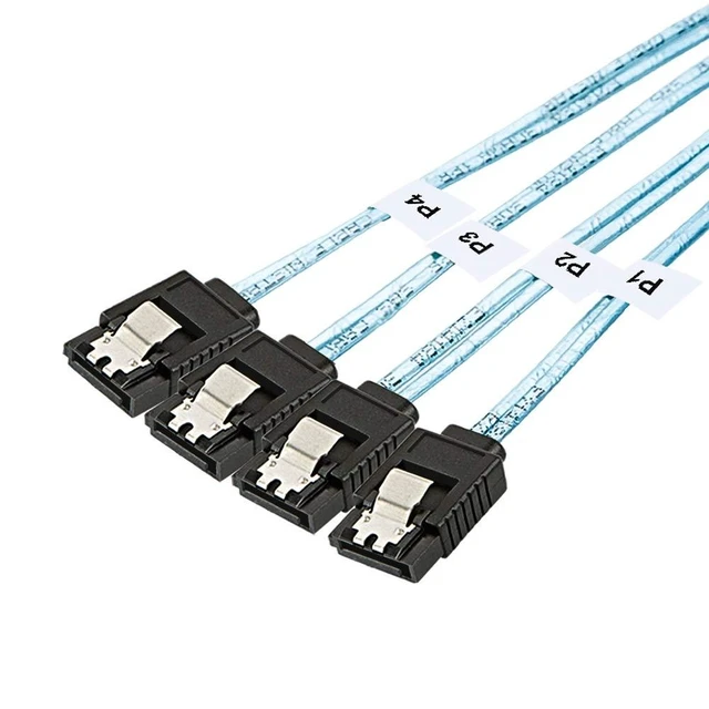 Alt view image 3 of 5 - CableCreation SFF-8644 to 4 Sata 7 Pin Cable, External Mini SAS HD SFF-8644 to 4 Port SATA Cable, Hard Disk Data Server Raid Cable 1 Meter/ 3.3 FT