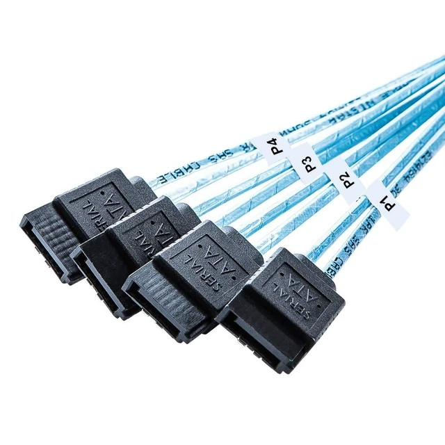Alt view image 4 of 5 - CableCreation SFF-8644 to 4 Sata 7 Pin Cable, External Mini SAS HD SFF-8644 to 4 Port SATA Cable, Hard Disk Data Server Raid Cable 1 Meter/ 3.3 FT
